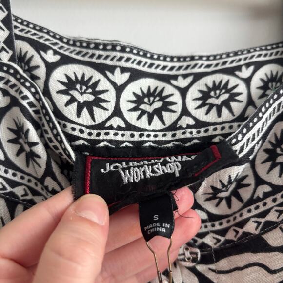 NWT Johnny Was Luciana Tank Dress Black White Sun Moon S Boho Resort Linen - Picture 10 of 16